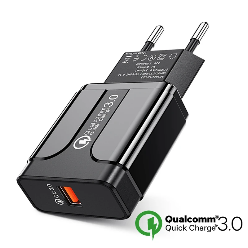 

18W Quick Charge 3.0 USB Charger Qualcomm QC 3.0 4.0 Fast charger USB Charging For Samsung A50 iPhone X 7 Mobile Phone Charger