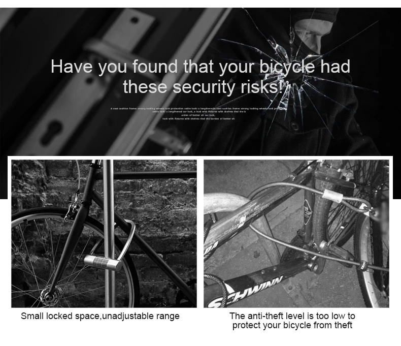 INBIKE Водонепроницаемый велосипед Противоугонная нержавеющая сталь MTB дорожный велосипед автомобиль U замок велосипедные аксессуары сверхмощный мотоциклетный замок