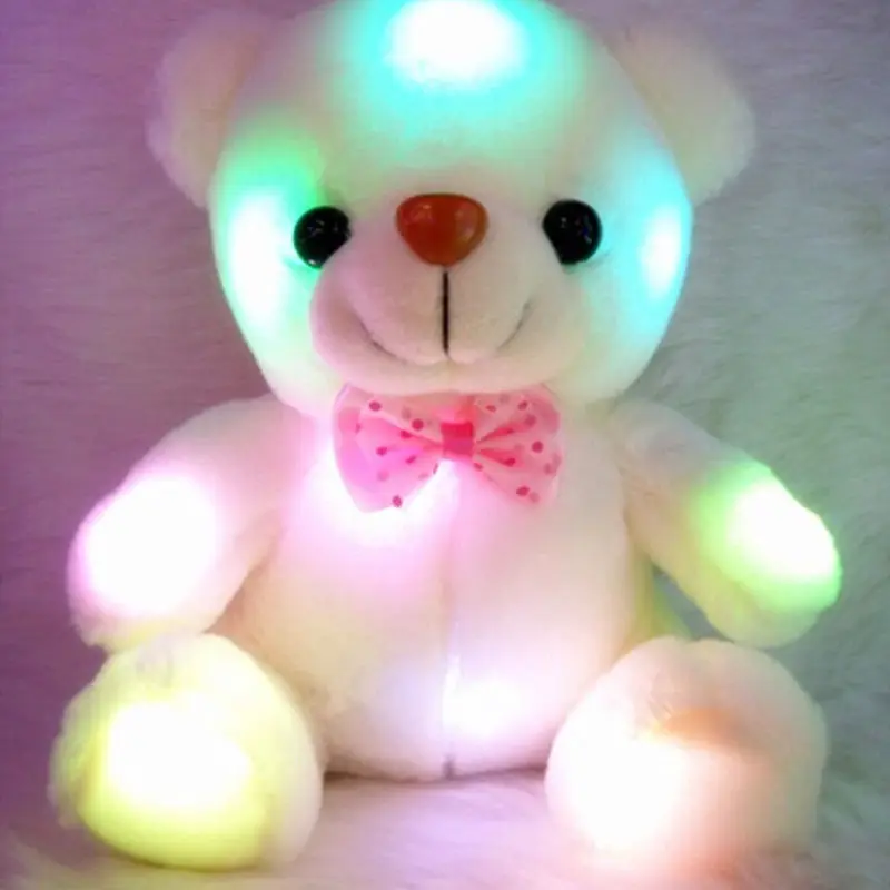 22 см Ночной светильник Светодиодная Вспышка плюшевый медведь мягкая кукла, детская игрушка Подарки на день рождения