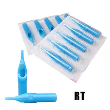 В коробке 50 шт. RT одноразовые наконечники для татуажа сопло трубка синего цвета для макияжа иглы принадлежности для татуажа