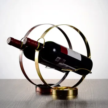 

Modern Hollow Circle Stainless Steel Wine Stand Restaurant Table Bottle Holder home bar wine rack birthday party wine rack tools