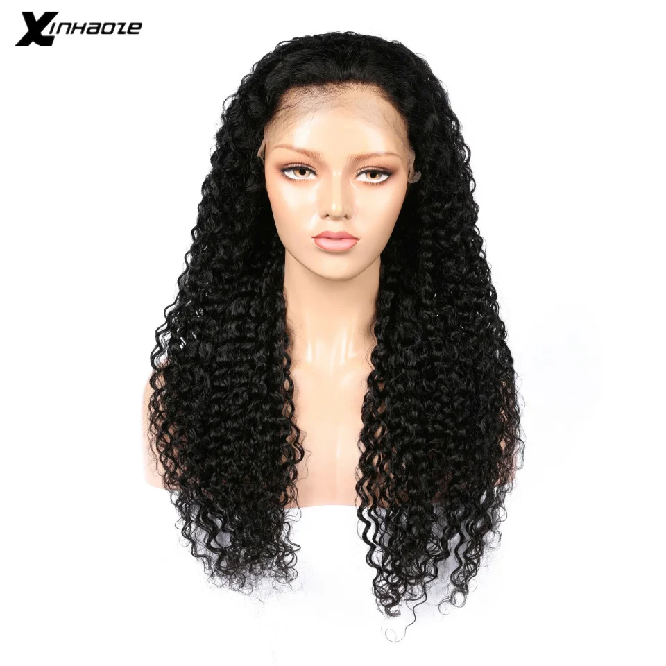 

XINHAOZE Brazilian Lace Front 13x4 Remy Human Hair Natural Color Deep Curly Wave With Natural Hairline For Women