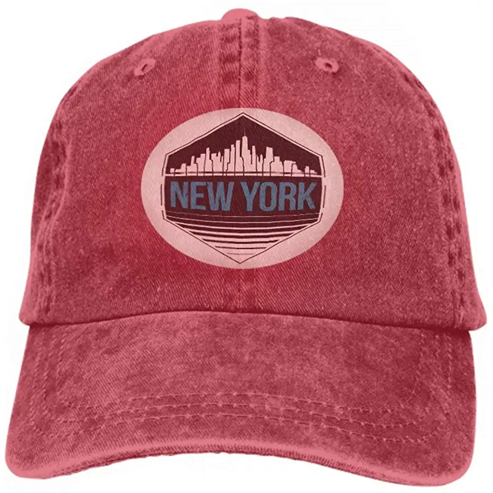 Классическая Кепка из хлопка, модная Бейсболка унисекс, регулируемая бейсболка с графическим дизайном Нью-Йорк, печатная печать, эмблема Красного цвета