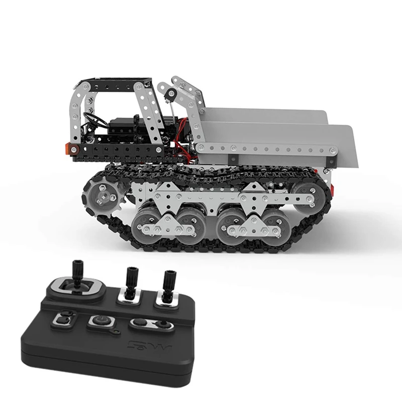 2,4G 10CH RC самосвал DIY сборный автомобиль из нержавеющей стали металлическая RC модель автомобиля строительные блоки подарки на день рождения для детей