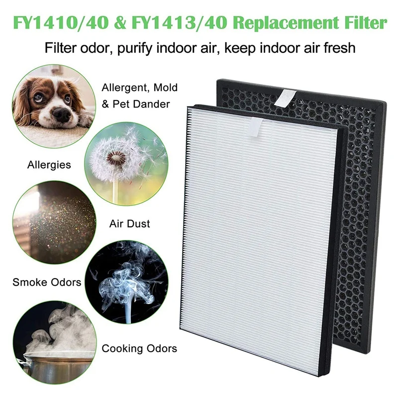 

FY1413 Activated Carbon & FY1410 HEPA Filter Replacement For Philips Air Purifier 1000 1000i Series AC1214 AC1215 AC1217 AC2729