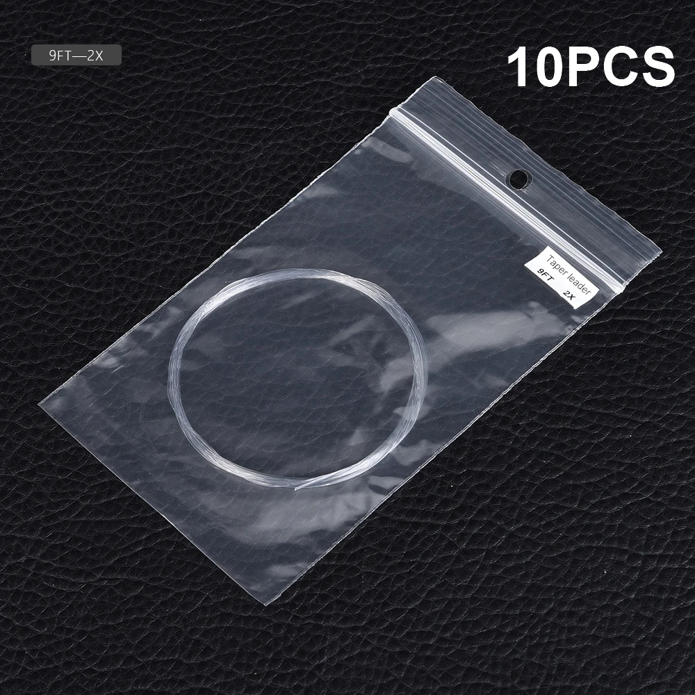 

10* Fly Fishing Tapered Leader 9FT 0X/1X/2X/3X/4X/5X/6X Clear Nylon Fly Line Leader Ultra-low Visibility Wary Fish