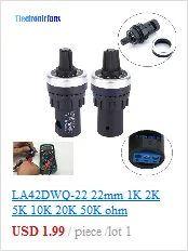 Rotary Potentiometer 50K 100K LOG ALPS RH2702 Audio Volume Control Pot Stereo W Loudness L with Potentiometer Knob Dia. 6mm Shaf