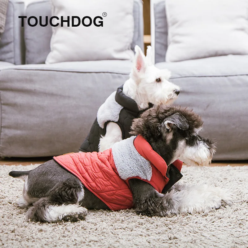 Touchdog зимняя одежда для собак ветрозащитный и морозостойкий костюм теплое пальто