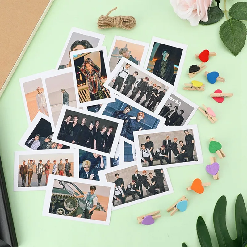 Kpop SuperM 1-й Мини альбом Lomo Card MARK TAEYONG BAEKHYUN LUCAS TEN KAI TAEMIN фото карты Зажимы пеньковая веревка болельщики подарки
