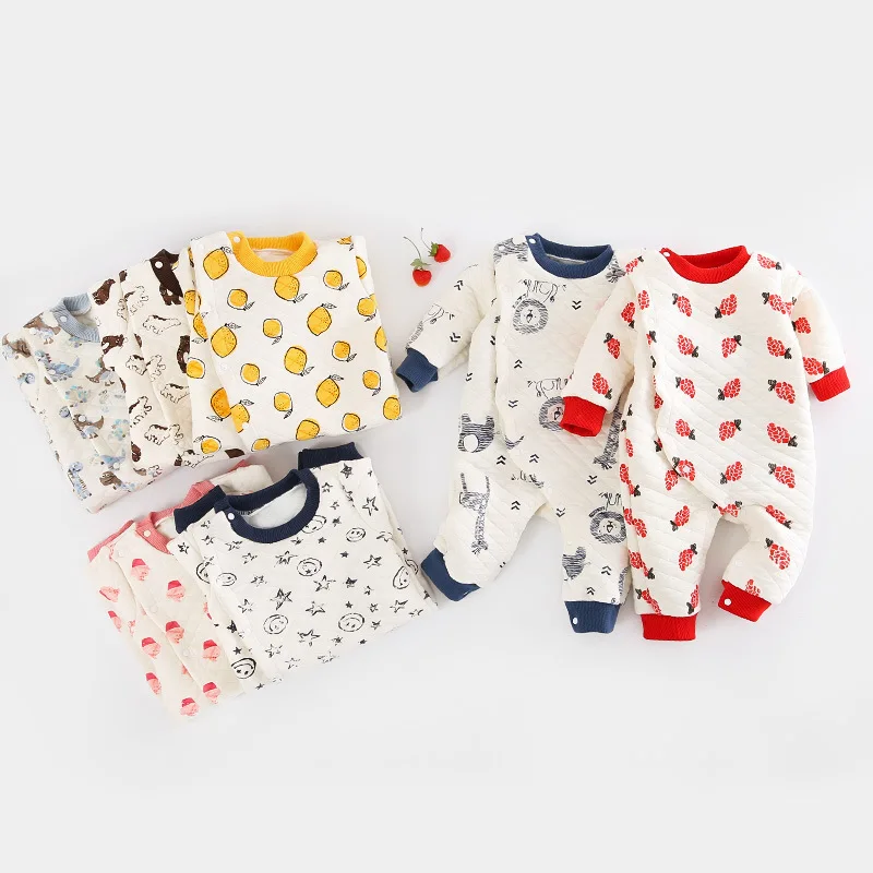 

A Generation of Fat Air Layer Cotton Onesie Cartoon Animal Romper Infant Winter Bellyband Pajamas Thin mian pa fu