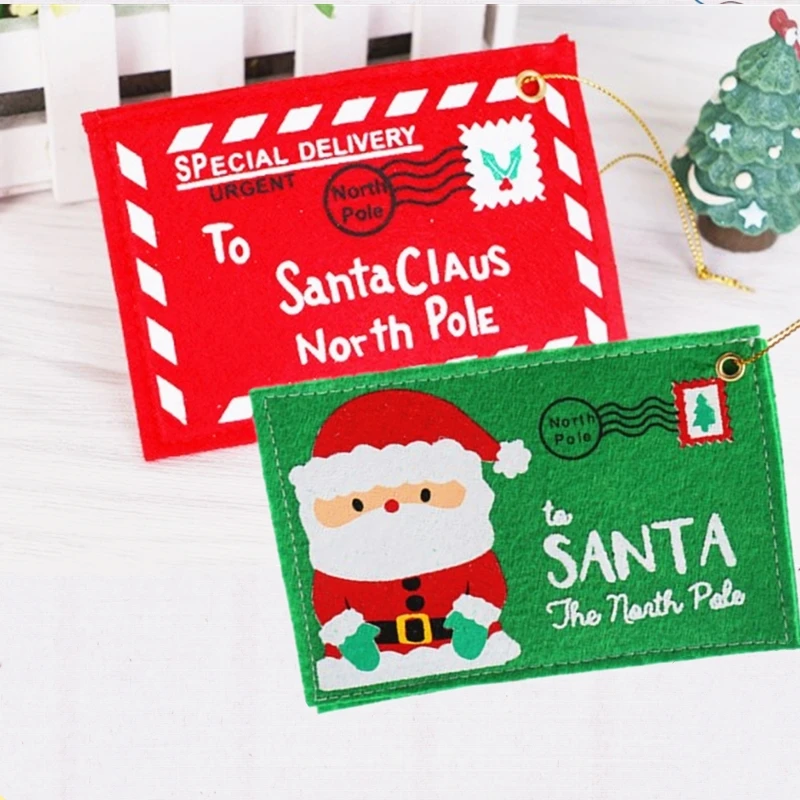 

1Pcs Christmas Tree Decorations To Santa Claus Christmas Envelope Pendant DIY Tree Accessories 2019 Christmas Gift Candy Bags,Q