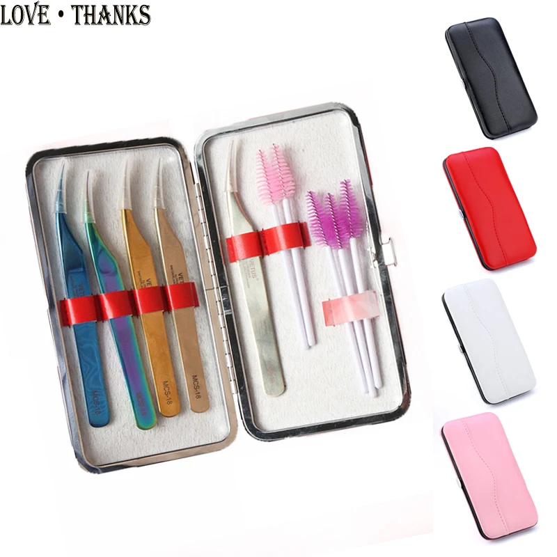 

1pcs Makeup Eyelashes tweezer Tools Bag Eye Lash Extension Tweezers Case Cosmetic Tool Storage Box For tweezer kit Wholesale