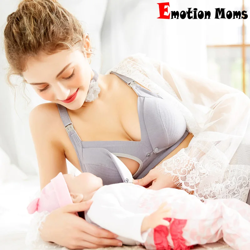 

Emotion Moms Free shipping 100% cotton Cups Push Up Gather Fashion lace Nursing Bra Maternity Bra Breastfeeding Bra