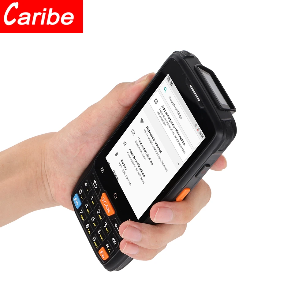 Caribe Rugged PDA android barcode scanner 1D 2D 4 inch touch screen Android 8.1 OS 4G 13.56 Mhz RFID Handheld