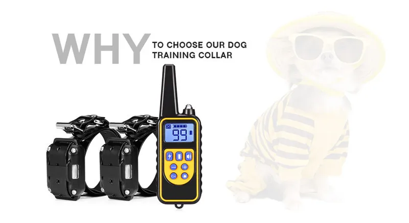 800 м водонепроницаемый электрический ошейник для дрессировки собак дистанционный перезаряжаемый с ЖК-дисплеем ошейник для дрессировки собак