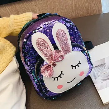 

Kids Cute Ear Sequins Bag Backpack For Children School Bags Backpack For Bags Girls Sequined Travel Knapsack