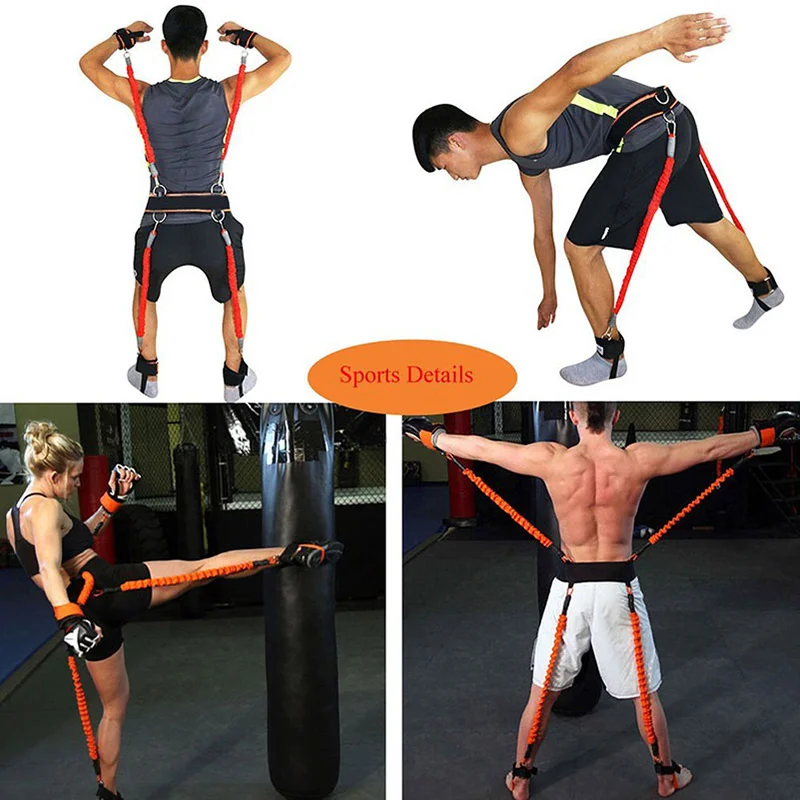 

Newly 150lbs Resistance Bands Boxing Fitness Training Belt Leg Strength Exercise SD669