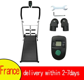 

Fitness Body Building Treadmill Mechanical treadmill with sit-up bar fitness machine With display Time speed distance calories