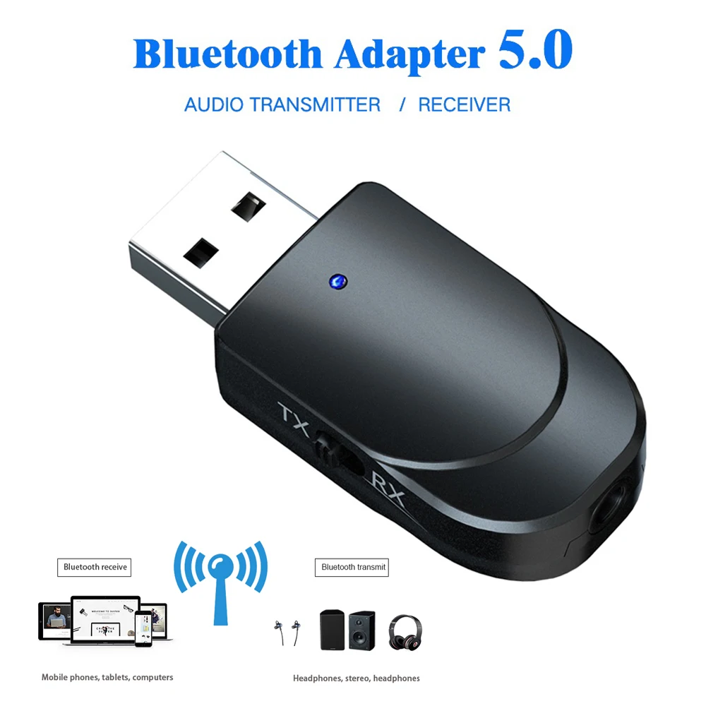 2 в 1 Bluetooth 5,0 USB передатчик приемник аудио AUX 3,5 мм Jack адаптер беспроводной адаптер для ТВ ПК Компьютерные аксессуары
