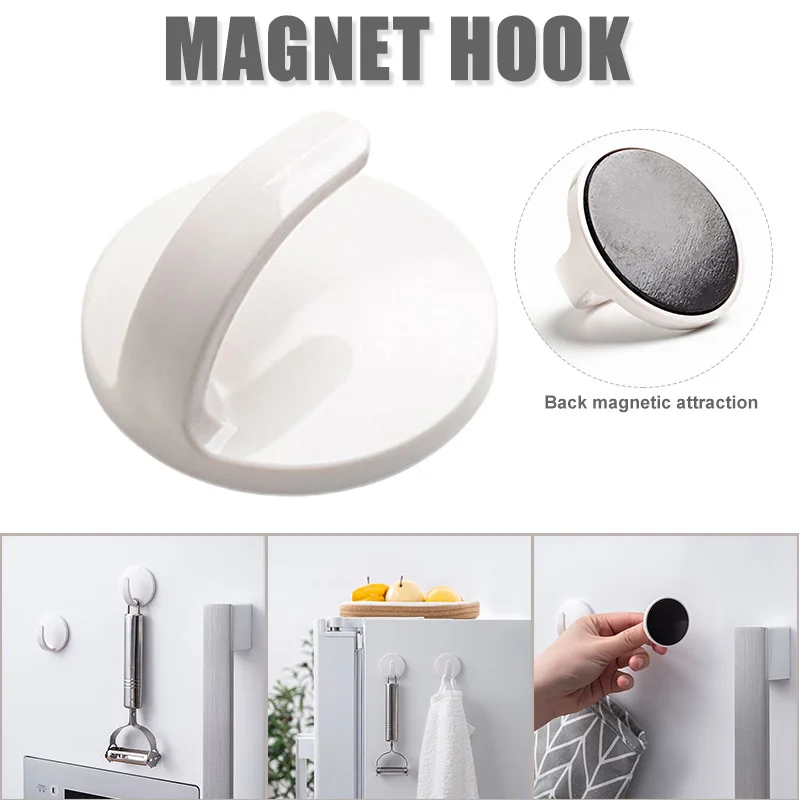 

Hot Sale Magnet Hook Waterproof Removable Convenient Durable Wall Hooks for Fridge Bathroom Kitchen Magnetic Hooks Organization