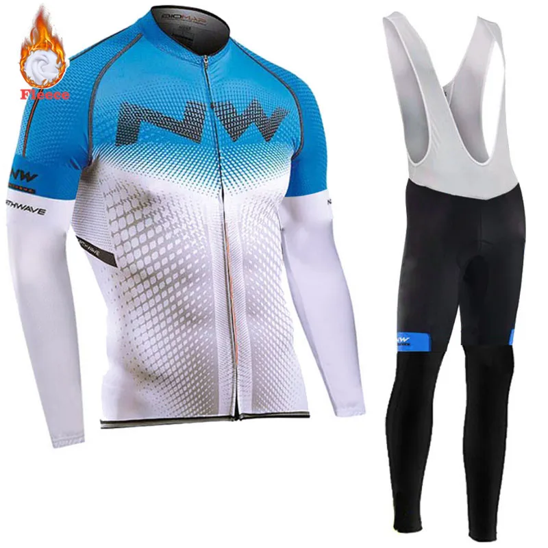 NW бренд зимний термальный флис Велоспорт Джерси Набор для езды на гоночном велосипеде костюм монтированный велосипед одежда для велоспорта Ropa Ciclismo