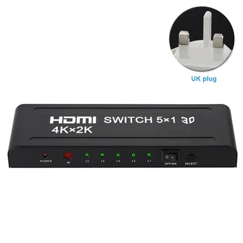 

Auto Switching Device Manual Splitter Dolby Vision Audio Universal HDMI Switch Adapter Connector 5 In 1 Out 4K HD With IR Remote