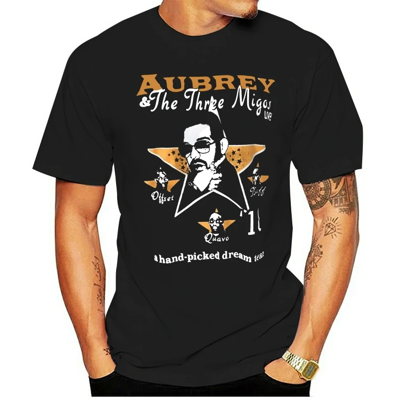 

T Shirt Mens Medium AUBREY & THE THREE MIGOS LIVE Scorpion Tour Tee Merch DRAKE Printed Fashion Brand Top Tee