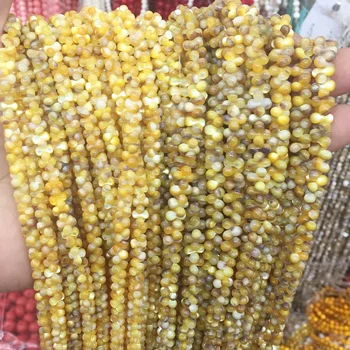 

Yanqi Natural Brown Yellow Trochus Pearl Shell Peanut Shape Loose Beads for Jewelry Making DIY Charm Bracelet Necklace