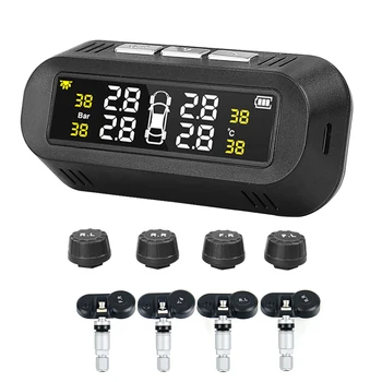 

Car TPMS Tyre Pressure Monitoring System Solar Power Digital LCD Display Auto Security Alarm Systems Tyre Pressure