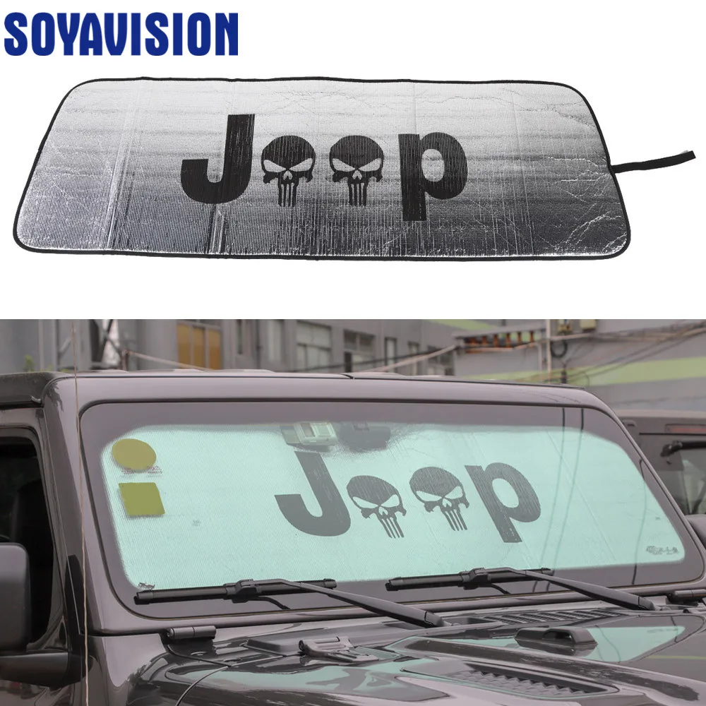 For Jeep Wrangler JL 2018+ Car Windshield Sunshade Window Sun Shade