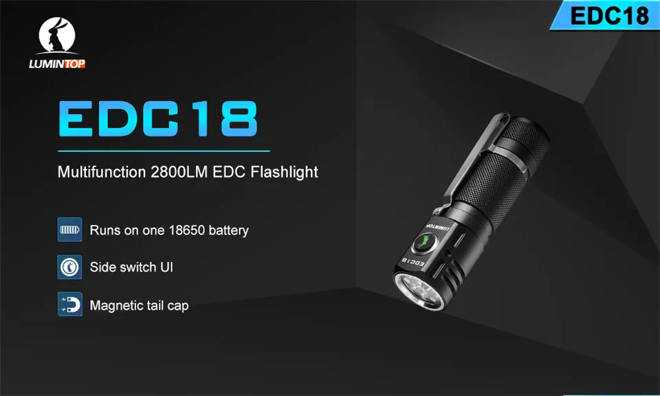 Lumintop EDC18 Cree Nichia 219CT Luminus высокой мощности 18650 фонарик магнит яркий портативный фонарь для детей