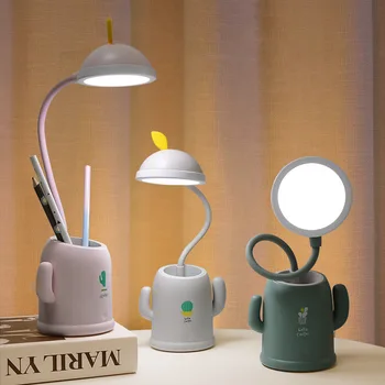 

1pcs Folding Cactus Shape LED Table Lamp USB Children Eye Protecting Desk Reading Light with Pen holder