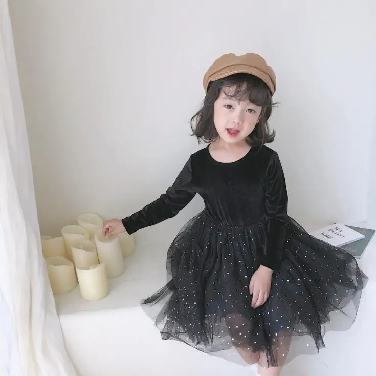 Г., вельветовое платье в Корейском стиле для девочек модные платья для девочек на осень-зиму от 2 до 7 лет, HX817