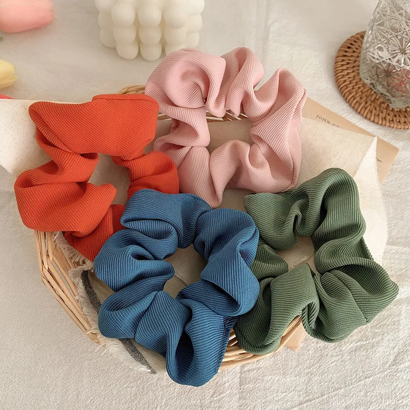 

brand pure color girl ins net red sweet and versatile hair rope French large intestine circle Korean hair ornament