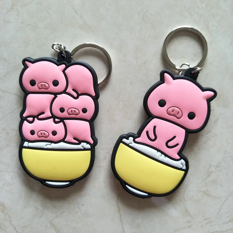 Гротескное маленький городок брелок Shook Подвеска со свиньей в виде розовой свинки ключ кольцо с орнаментом рекламный подарок
