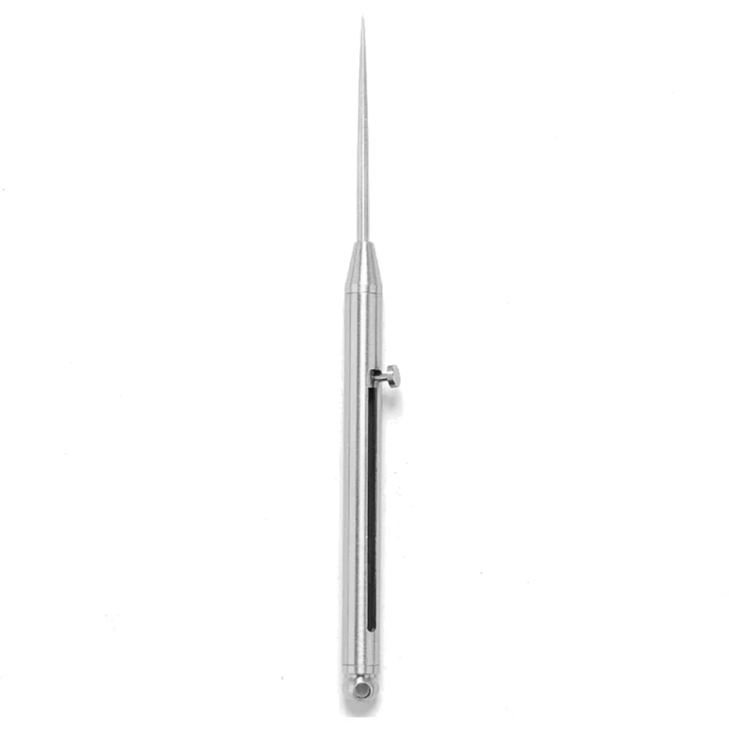Camping Titanium Alloy Push-pull Spring Design Toothpick With Toothpick Holder Keychain Ultra Light Multi-function Fruit Fork