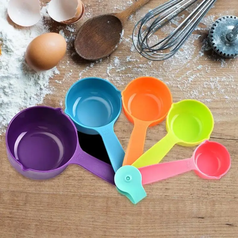 5 шт. пластиковые красочные мерные ложки сахарные фигурки для выпечки кухонный гаджет инструмент