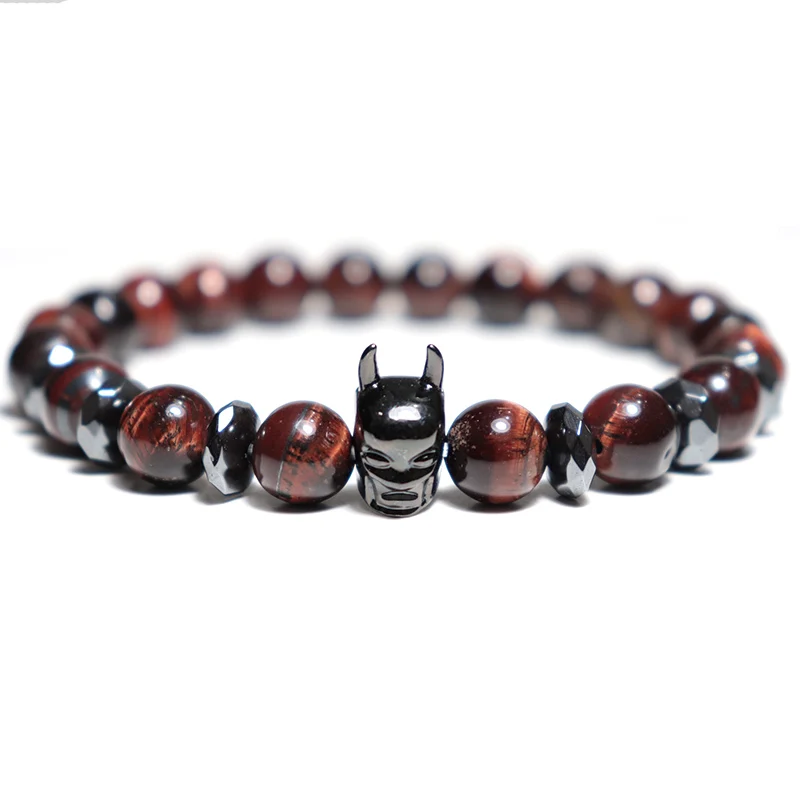 Volcanic Hematite Tiger Eye Mens Bracelet