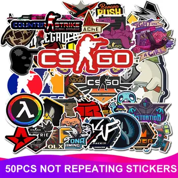 

50 PCS Pack CS GO PVC Waterproof Stickers Motorcycle Anime Game Sticker Kids children Laptop Funny Graffiti Mix Retro Sticker