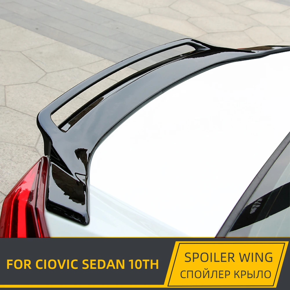 New Design Rear Trunk Lid Car Spoiler Wings For Honda Civic Sedan 4 Door 2016 2017 2018 2019 2020 2021 Black Carbon White Color |