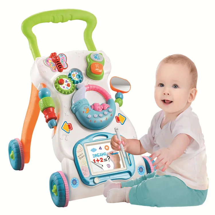 Многоцветный Activity& Gear Walkers Baby anti-rollover trolley walker music toy andador para bebe trotteur bebe girello per bambini chodzik - Цвет: Многоцветный