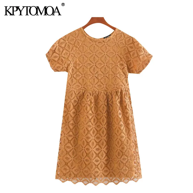 KPYTOMOA Women 2020 Sweet Fashion Hollow Out Lace Mini Dress Vintage Backless With Lining Female Dresses Vestidos Mujer KPYTOMOA Women 2020 Sweet Fashion Hollow Out Lace Mini Dress Vintage Backless With Lining Female Dresses Vestidos Mujer