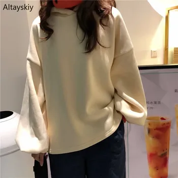 

Sweatshirts Women 2020 Autumn Winter Harajuku Korean Style Trendy Thickening Plus Velvet Patchwork Pullovers Womens Clothing