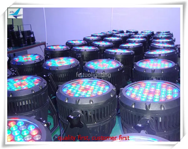 E-10pcs Высококачественная DMX управление 54*3 Вт Par Led наружный четырехцветный сценический свет IP65 RGBW 4в1 светодиодный Номинальный DJ диско-свет Par 64