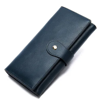 

Genuine Leather Women Clutch Wallet and Female Coin Purse Portomonee Clamp For Phone Bag Card Holder Handy Passport Holder Color