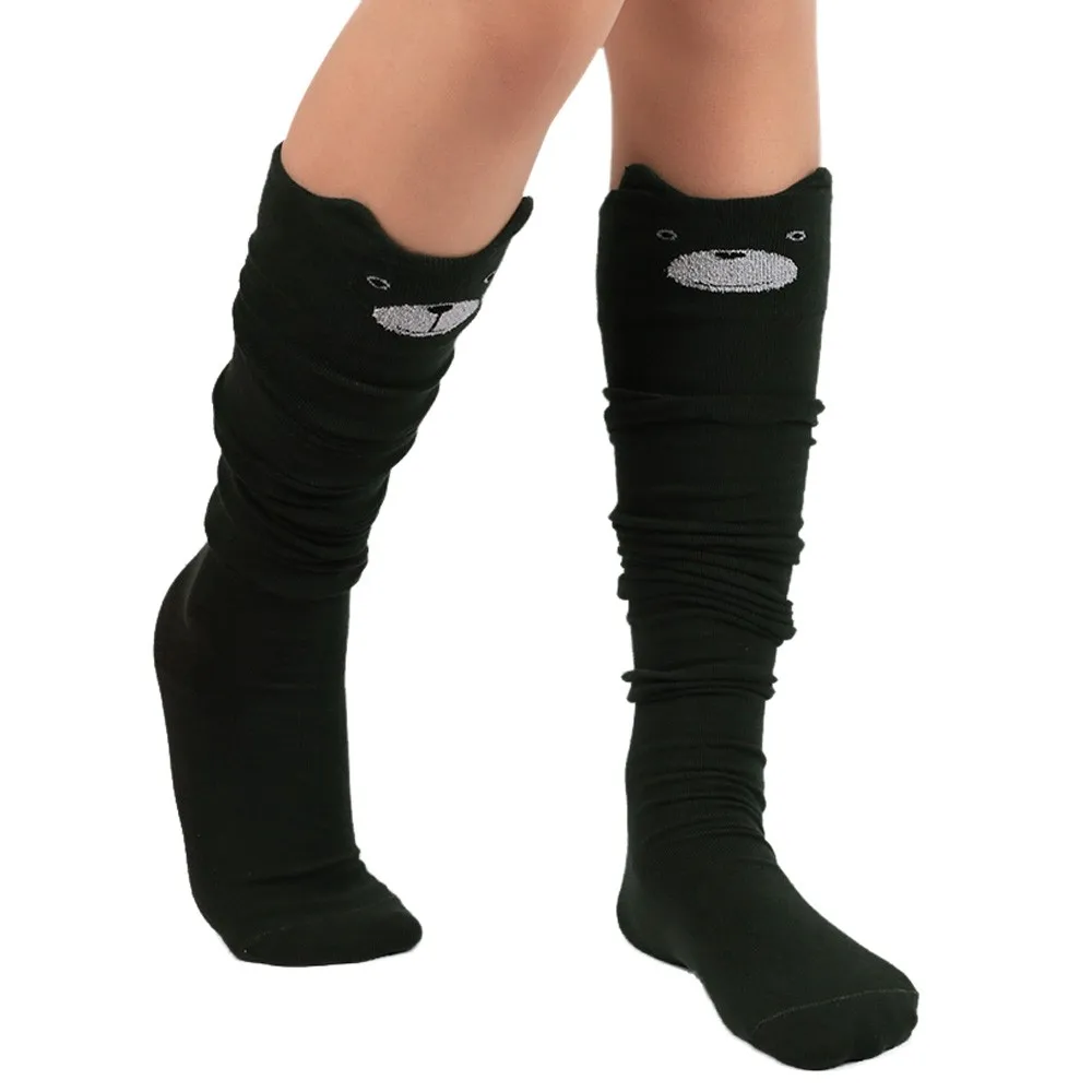 Women Cat Catoon Socks Long Socks Over Knee High Sock Thigh High Over Knee Acrylic High Socks Girls Womens Long Knee Sock