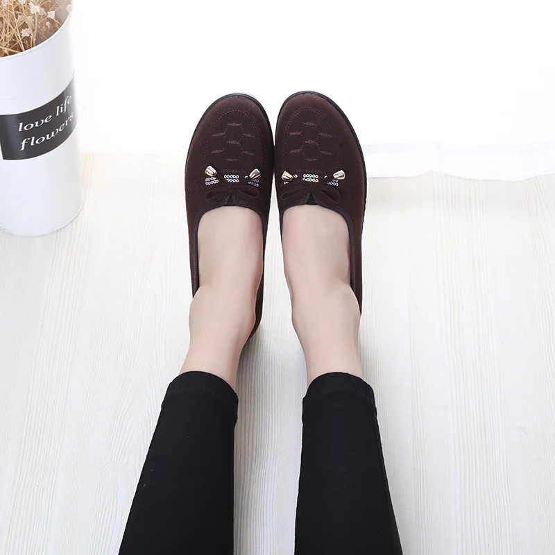 

18 Spring And Autumn New Style Soft-Sole Anti-slip Breathable Wear-Resistant Polyurethane WOMEN'S Shoes Old Beijing Cloth Shoes