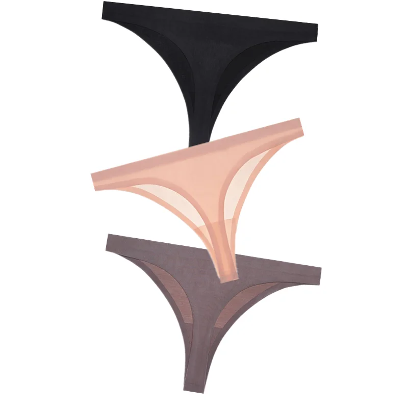 As shown 3 шт., женские стринги, стринги, сексуальные, низкая посадка, бесшовные трусики, одноцветные, стринги для женщин, невидимого размера плюс, нижнее белье, женское нижнее белье - Цвет: As shown