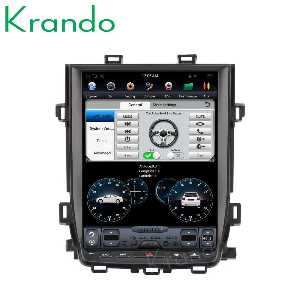 Krando Android 8,1 встроенный carplay 12," вертикальный экран автомобиля радио для Toyota Alphard Vellfire 2007-2013 Мультимедиа Навигация