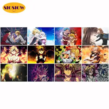 

5d Diamond Painting Posters Anime The Seven Deadly Sins Art Picture Full Square Handmade Embroidery Cross Stitch Home Decoration